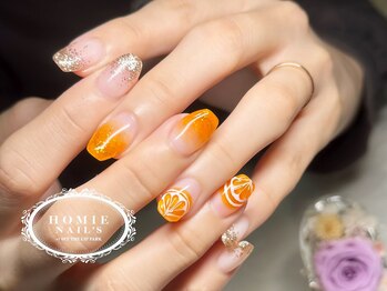 ホーミーネイルズ アットオフザリップパーク(HOMIE Nails at off the Lip park)/オレンジフルーツネイル