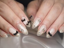 ミーナネイル(miinanail)/キラキラリボンネイル