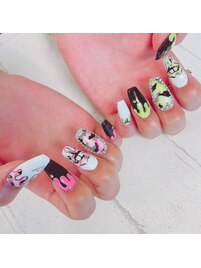 迷彩柄ネイル