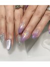 パープル×くすみブルー