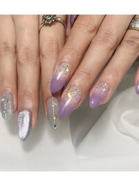 パープル×くすみブルー