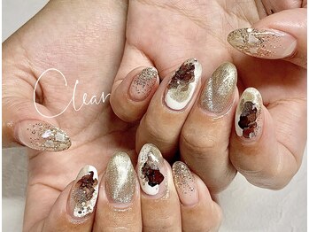 クリア(Clear)/ブラウン×ゴールド