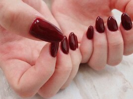 赤ネイルワンカラー