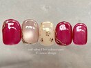 【9月】赤×ミラーネイル