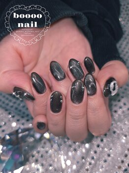 ブーネイル(boooo nail)/新作◇黒マグネットネイル