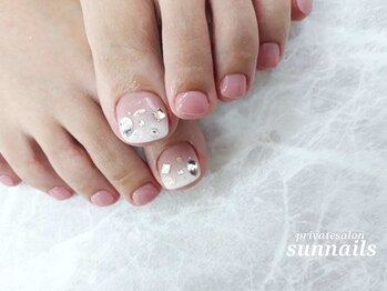 サンネイルズ(sun nails)/2本アート　フットネイル