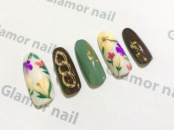 グラマーネイル(Glamor nail)/アンティーク×小花柄