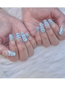 キレイエ ネイルズ(KIREIE NAILS)/水色冬ネイル