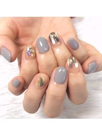 グレー系ぬりかけネイル☆