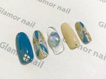 グラマーネイル(Glamor nail)/ニュアンスネイル×オーロラ
