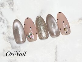 マグネット×ドットネイル