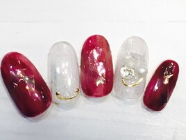 ニュアンスレッドネイル