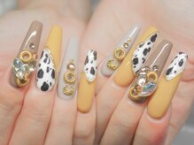 エムネイル(M-Nail)/★くすみカラー×ダルメシアン★