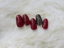 アリー(ALLIE´)/ボルドー×レオパートネイル