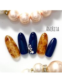 シンプル☆べっ甲ネイル