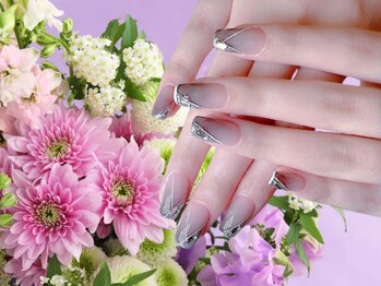 アップネイル/秋冬グレイネイル