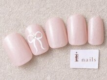 アイネイルズ 三宮店(I nails)/シンプルピンクリボン