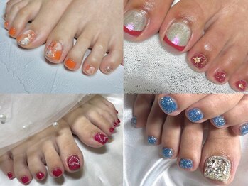 オハイ アリイ(Ohai Alii)の写真/【フット/ワンカラー¥5000】夏に向けて足元からおしゃれに!フットネイルで気分UP♪親指2本デザインも人気◎