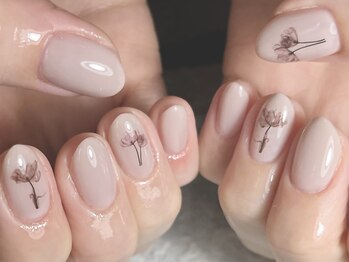 ベビークロス(BABY CROSS)/お花　ワンカラー　春ネイル