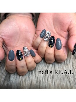 ネイルズリアル 倉敷(nail's RE.A.L)/チェックネイル