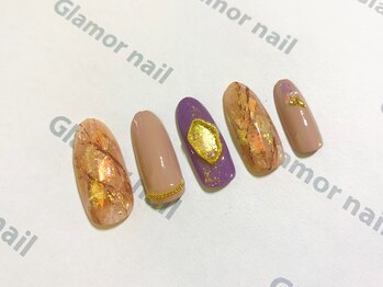 グラマーネイル(Glamor nail)/大理石×ニュアンス