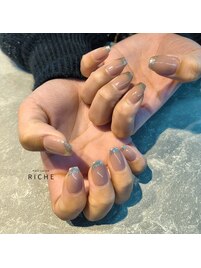 ラメフレンチネイル