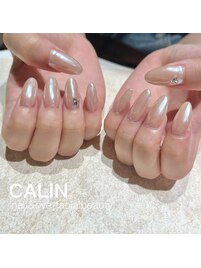 シアーピンク×ホワイトパウダー
