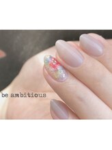 ネイルサロンアンドスクール ビーアンビシャス(be ambitious)/ニュアンスフラワー