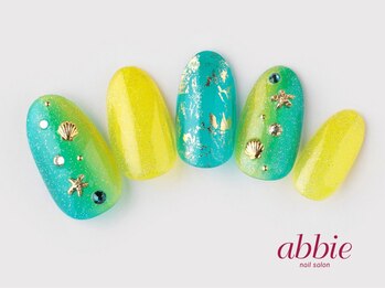 ネイルサロンアビー 北千住店(abbie)/[夏デザイン]レモンソ-ダ￥13211