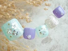 ラルネイル 大宮(Lull. nail)/#お花#爽やか#キラキラ#パール