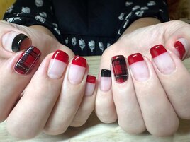 チェック ボルドー フレンチ