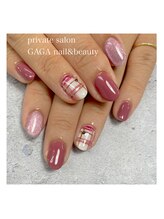 ガガ ネイルアンドビューティー(GAGA)/冬のチェック柄ネイル