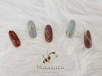ノーラスリエン 銀座(NOLASLIEN)/ブラウン×ブルーネイル　東銀座