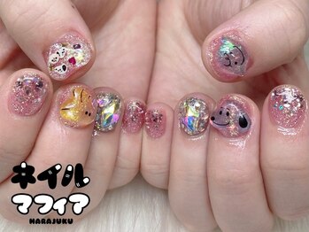 ネイルマフィア 原宿(NAIL MAFIA)/クリア３Dキャラネイル