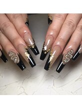 クロスネイル 渋谷店(CROSS nail)/大人ブラックフレンチ