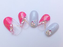 ピンクグレーフレンチ