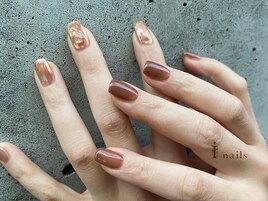 アシメオレンジブラウンネイル