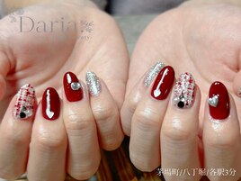 ツイード　ワンカラー　ボルドー