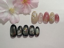 ネルパラ ネイルカウンター ミエルかわぐち店の雰囲気（デザインネイル　6050円　他デザインネイル多数）