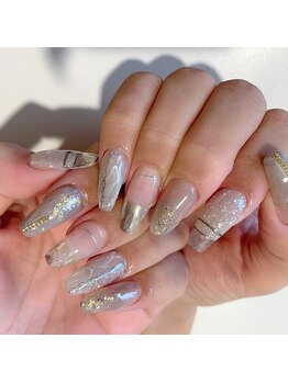 グラマラス アンジェアイ 荻窪店(glamourous ange eye)/大理石ネイル