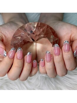 ガラスフレンチネイル