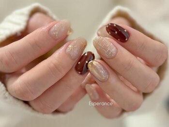 エスペラーンス ネイルの写真/【天王寺・あべのルシアス前】提案力に定評♪通いやすい価格設定も◎ ワンカラー・グラデ¥5000～★学割も♪