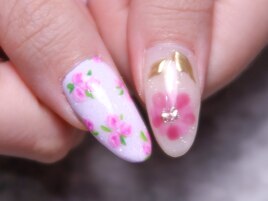 持ち込みお花ネイル