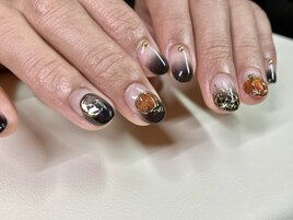 大人ハロウィンネイル ブラック