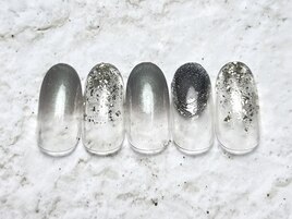 キラキラブルーマグネットネイル