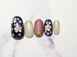 手描きマグ夜桜ネイル全員￥8500