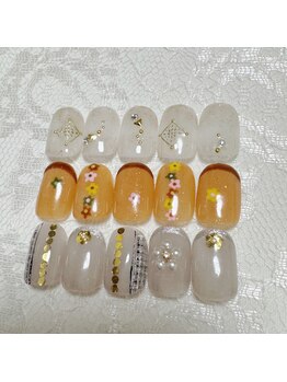 メタリック　小花　ツイード