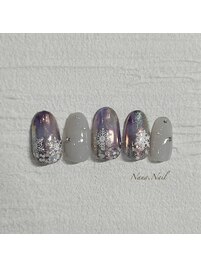 スノーフレーク×ミラーネイル