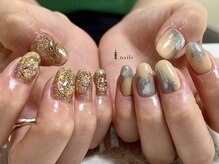 アイネイルズ 渋谷店(I nails)/キラキラマーブル￥9480