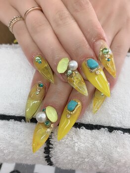 ネイルサロン ティプレシャス(T Precious)/爽やかクリアイエローネイル